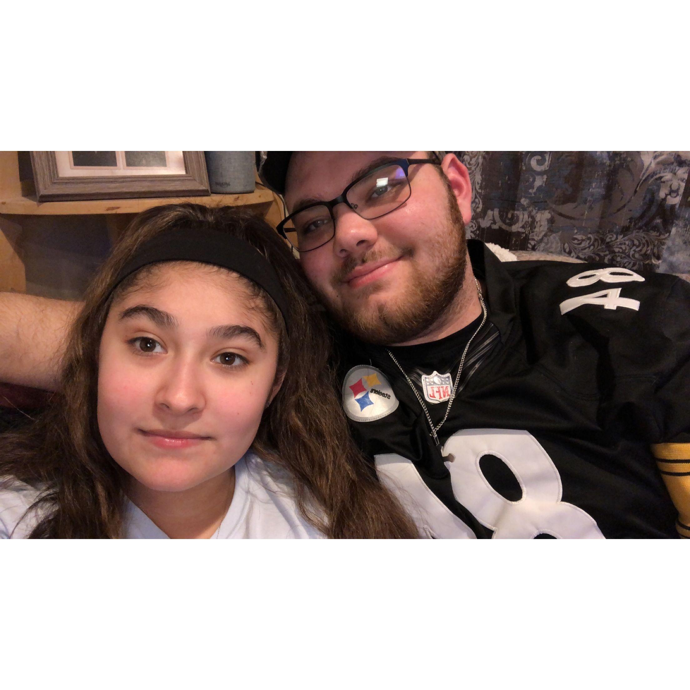 Feb 3rd 2019: Our 1st Super Bowl together! I barely knew anything about football and did not understand the sport whatsoever. Zach taught me the way of the game and now I cheer for all teams! ;)