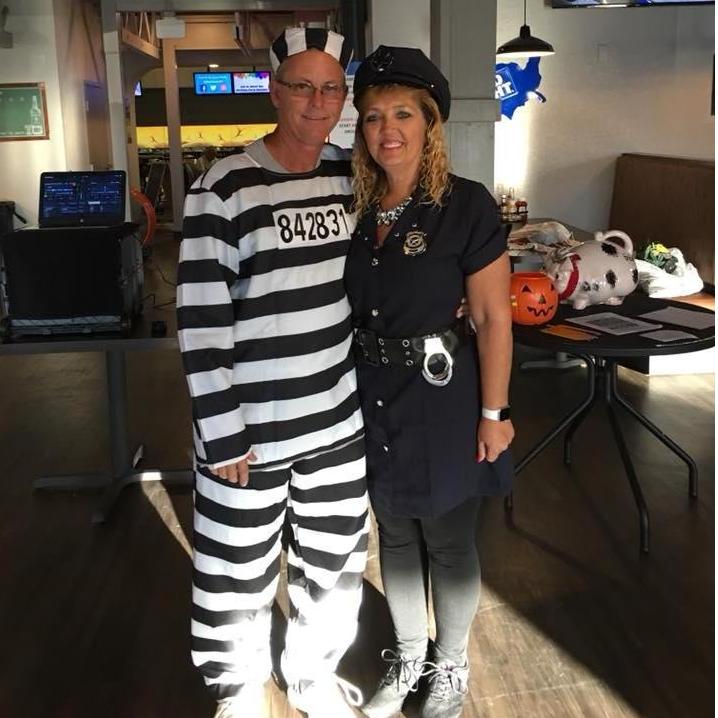 Artie is always the trouble maker, lol... Halloween dress up at the Shorelane Bar for some line dancing!