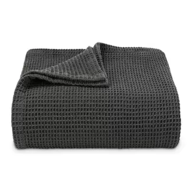 Vera Wang® Waffleweave Blanket in Charcoal