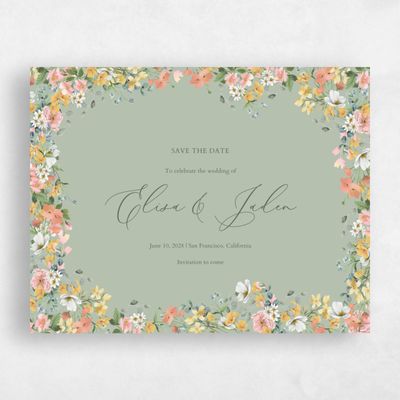 Laurel Green Wedding Save the Date - Pourpier Landscape