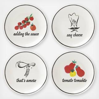 Any Way You Slice It Pizza Plate, Set of 4