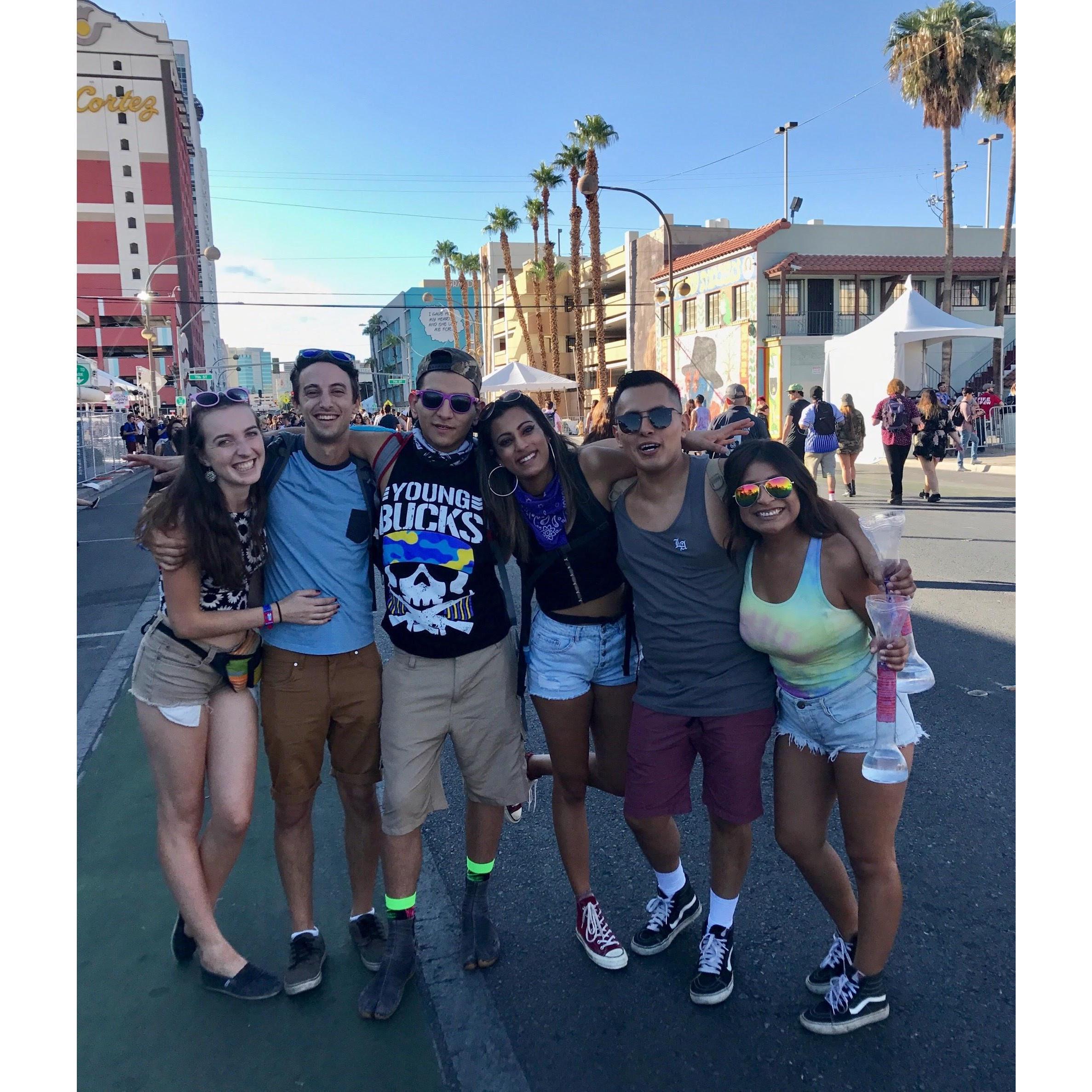 The first time Hannah got to bond with the 321 House (Dylan's college address and roommates). All of the people in this pic are now in our wedding party!