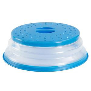 OUCHAN Collapsible Microwave Plate Cover Double as Colander Strainer,BAP Free and Non-toxic (Blue)