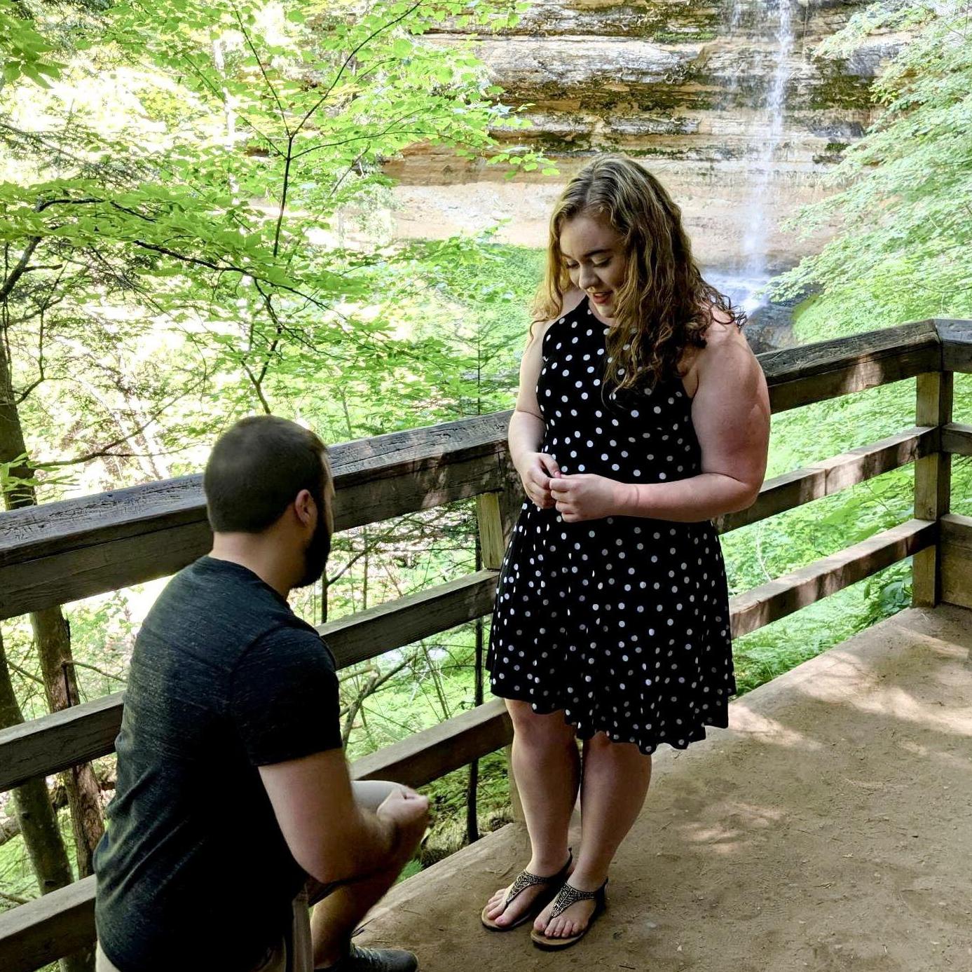 We were on our way to Connor's Family Reunion in Wisconsin, but planned to stop in Munising, Mi to see Pictured Rocks. Emily had no idea that Connor was planning to pop the question!