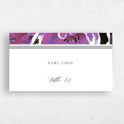 White Wedding Place Card - Waverly