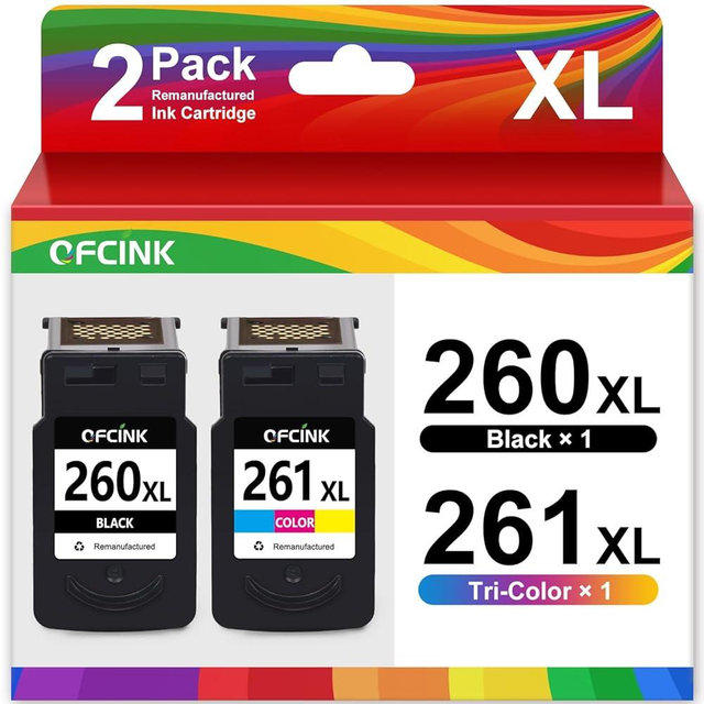 PG-260 XL CL-261 XL Compatible for Canon 260 and 261 Ink Cartridges PG-260 CL-261 260XL 261XL for Canon Printer Ink 260 and 261 Combo Pack for Canon PIXMA TS6420a TR7020a TS6420 TS5320 TR7020 Printer