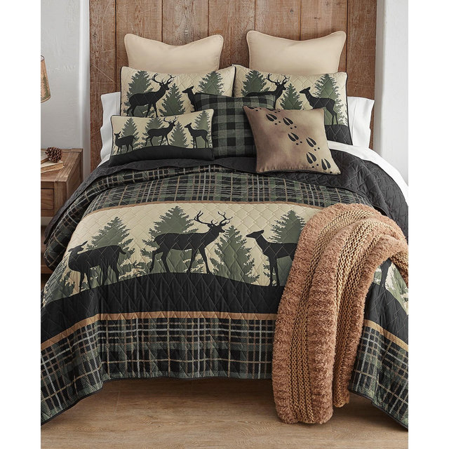 Donna Sharp Deer Walk Tranquil 3-Pc. Quilt Set, King