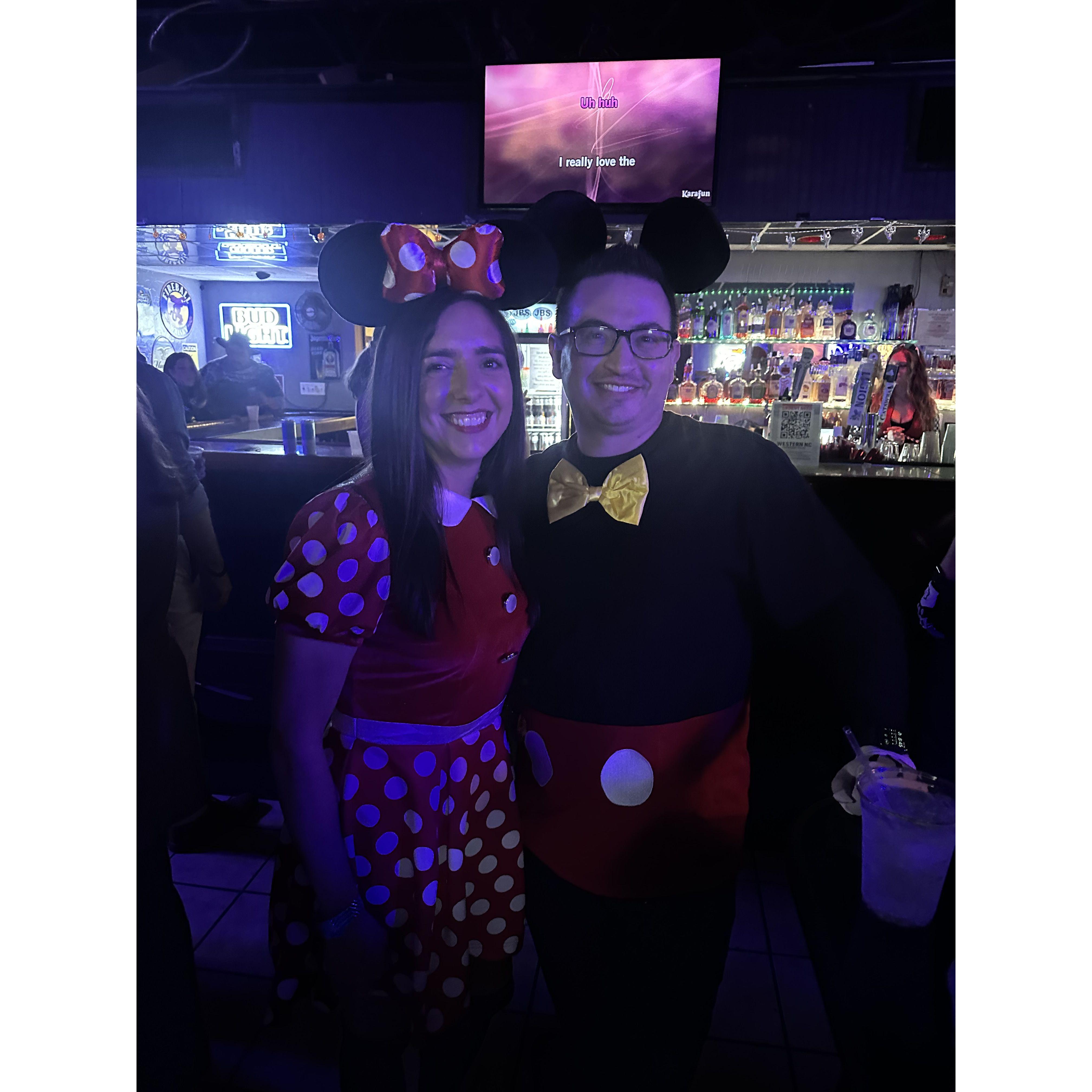 Guess who chose these matching Minnie and Mickey Costumes?