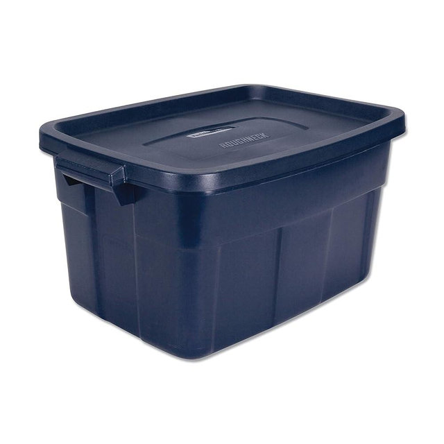 Rubbermaid RMRT140008 Roughneck Storage Box, 15 7/8w X 23 7/8d X 12 1/4h, Dark Indigo Metallic