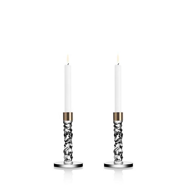 Orrefors - Carat Low Candlestick Pair