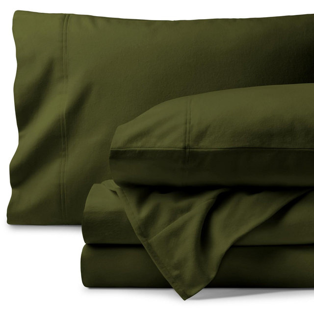 Cypress Organic Flannel Queen Sheet Set by Bare Home
