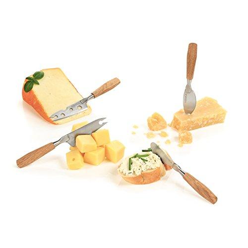 Boska Holland Mini Cheese Knives with Oak Wood Handle, 4 Pieces Gift Set, 10 Year Guarantee, Life Collection