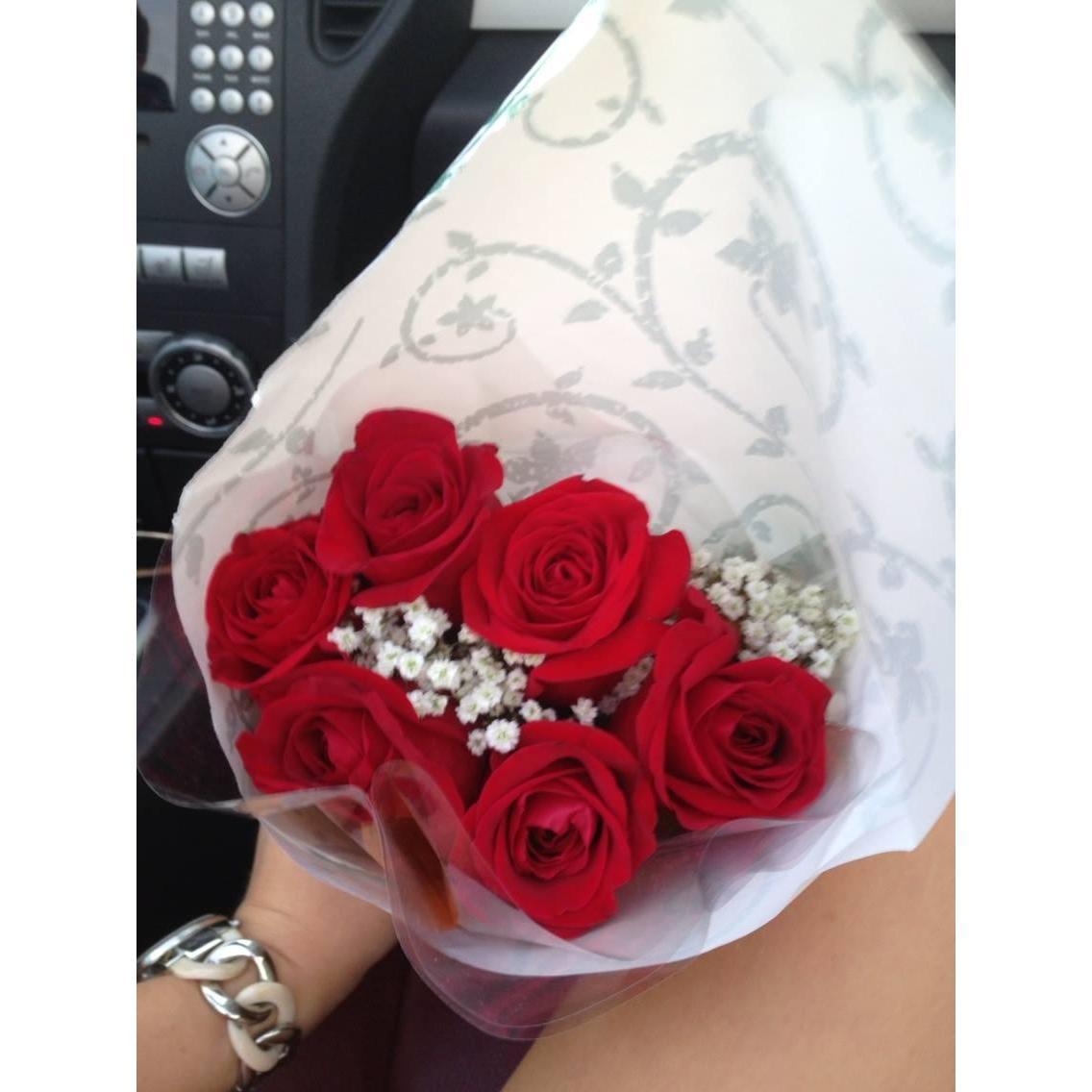 First roses from Chris - 6 month anniversary lol - July 2014