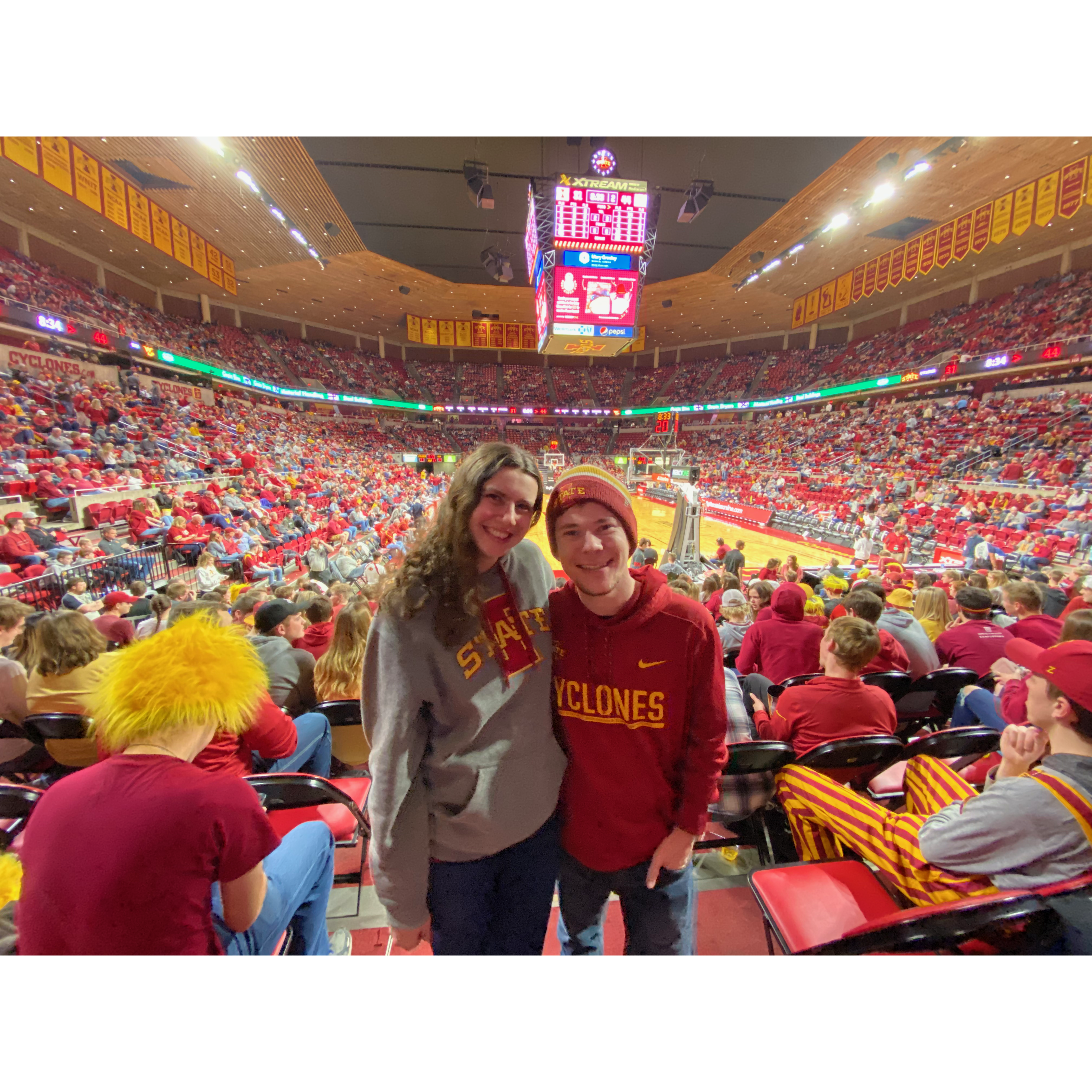 One of our many Cyclone basketball games together.