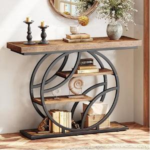 Industrial Console Sofa Table with Storage