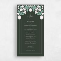 Green Wedding Menu - Juliet