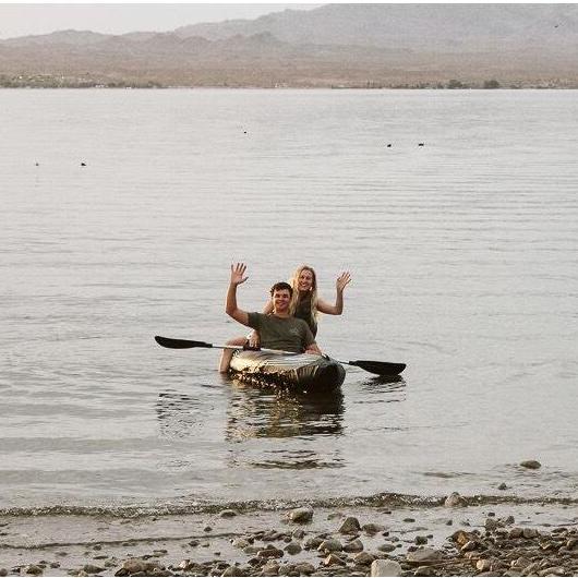 Kayaking on lake Havasu after one of Chad's big fishing tournaments.