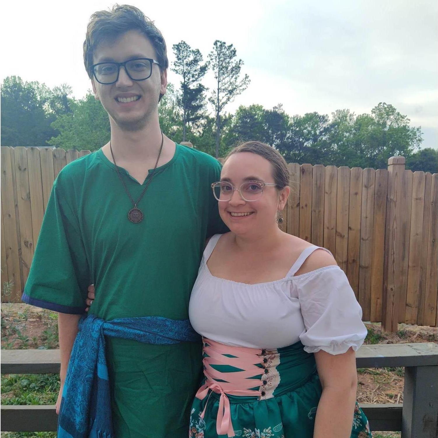 Showing off our outfits we wore to the Georgia Renaissance Festival. It was an awesome time with both our families for mother's day!