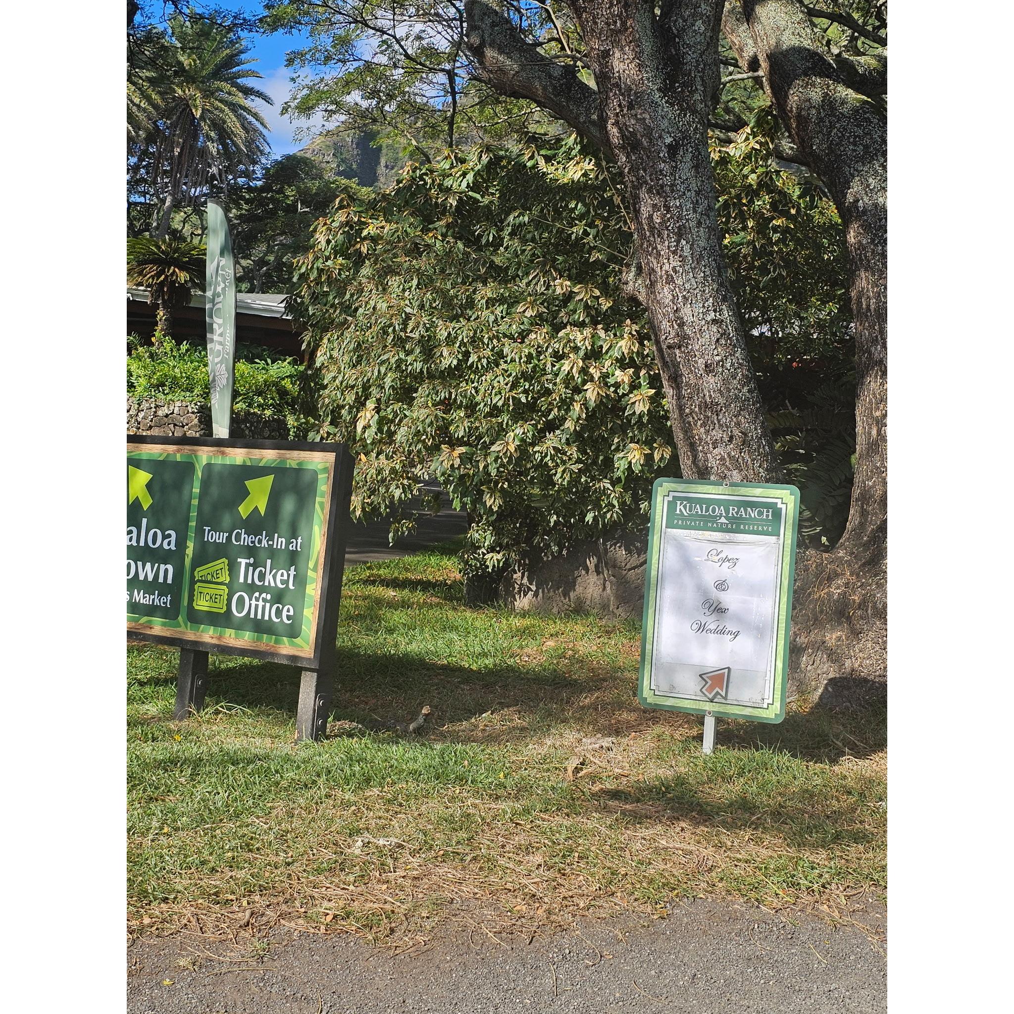 EXAMPLE of wedding signs that will be out on the day of the wedding.