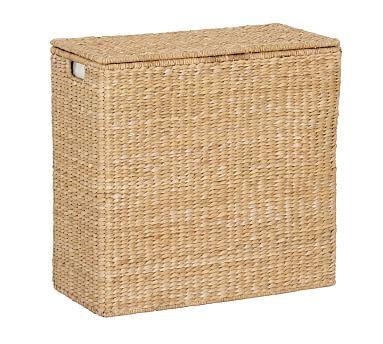 Seagrass Divided Hamper with Liner, Savannah