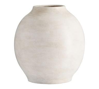 Quin Ceramic Vase, White - Medium
