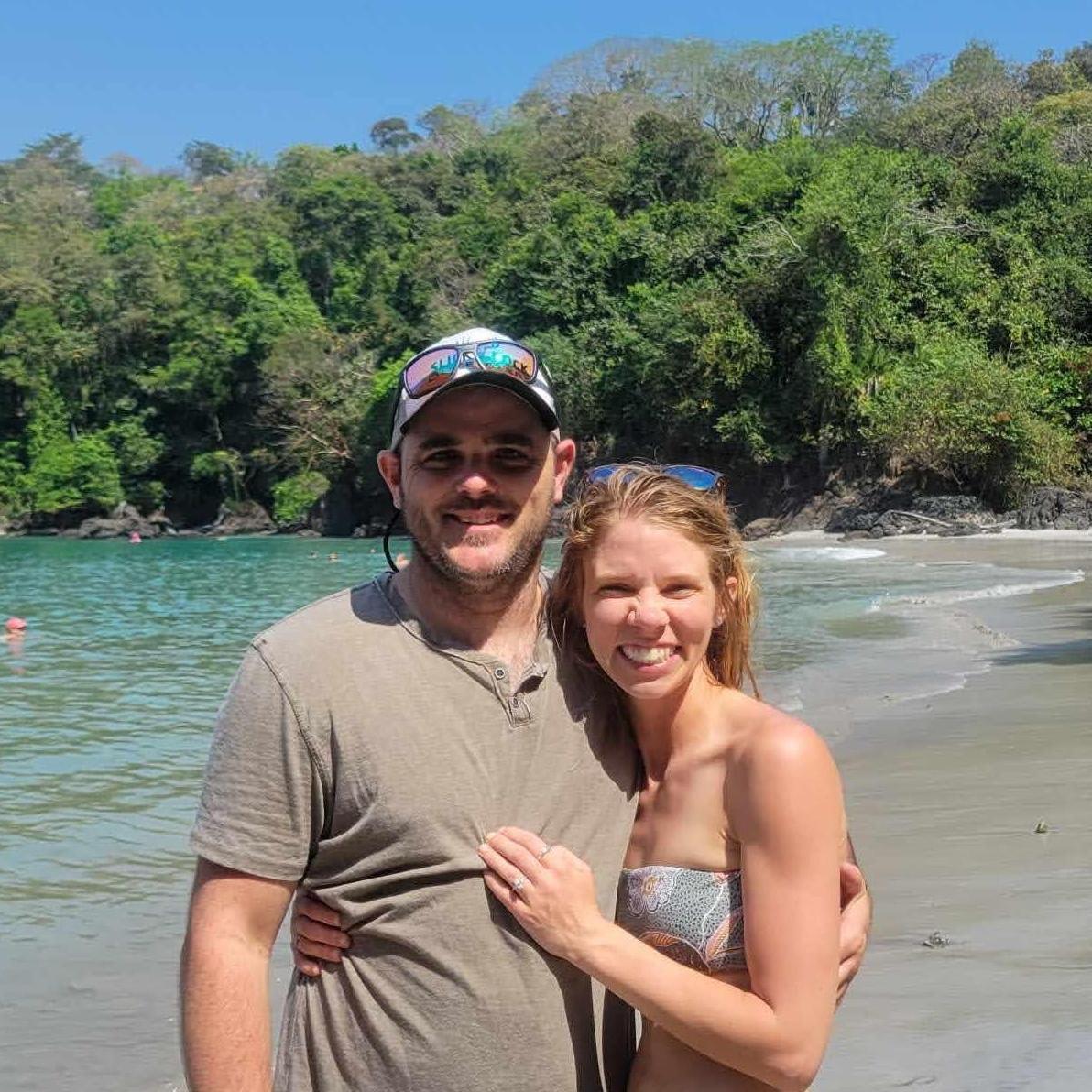 Mike proposed IN THE WATER (near that tiny pink dot way back by the rocks). He said it was the only way I wouldn't be suspicious & we can assure you I was surprised. A perfectly calculated risk. :)