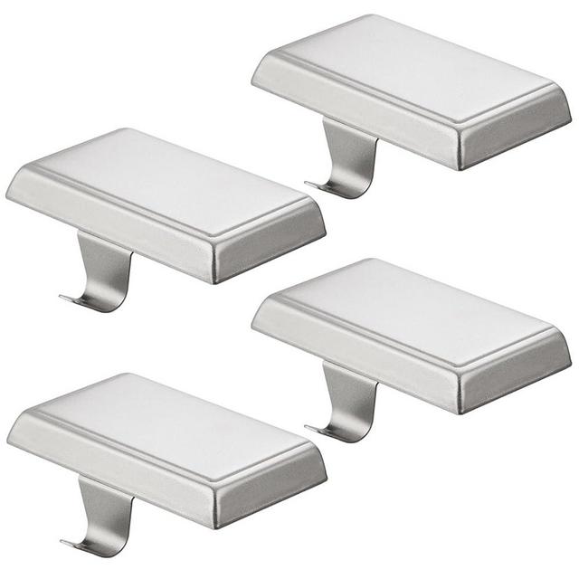 Festanlee 4 Pack Christmas Stocking Holders Ornament Hooks Mantel Weighted Stocking Hangers Metal Hanging Hooks Heavy Duty Stocking Holders Bases for Mantel Fireplace Party Decoration (Silver, 4)