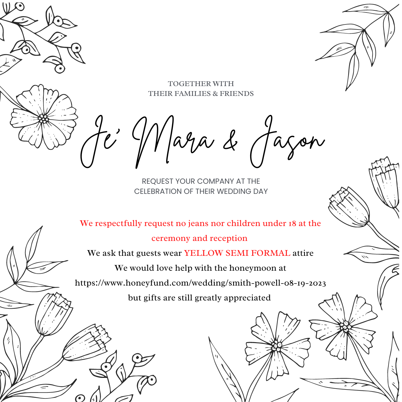 The Wedding Website of Je’ Mara Powell and Jason Powell