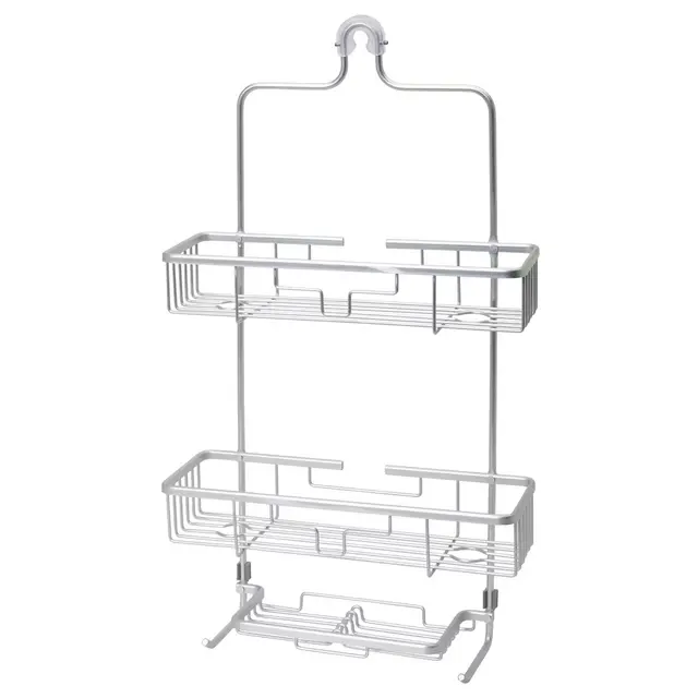 NeverRust Aluminum Power Grip Pro Dual Mount 2-Tier Caddy in Satin Chrome