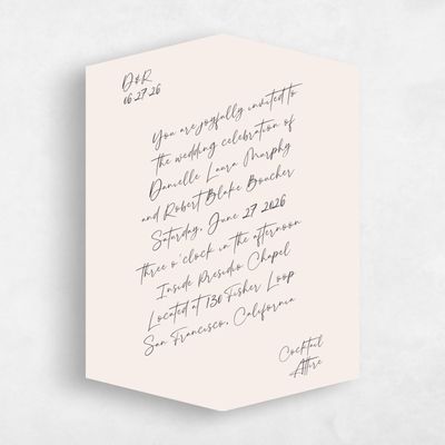 Beige Diamond Wedding Invitation - Atlas Portrait