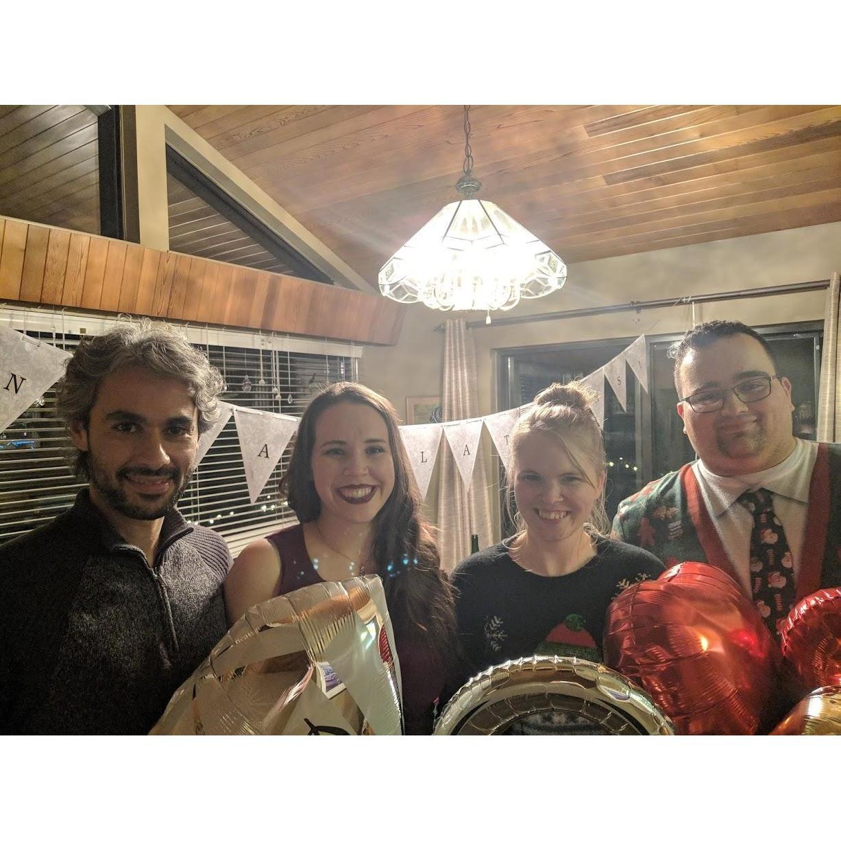 Bahram, Anne and her sister Cat, newly engaged to Kevin!