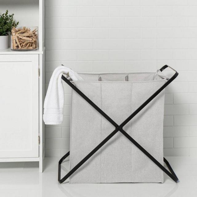 Folding X-Frame Hamper Matte Black - Brightroom™