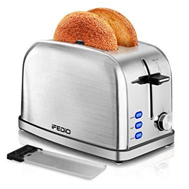 Toaster 2 Slice Toasters Best Rated Prime Extra Wide Slot Toaster with Bagel/Defrost/Cancel Function Bread Shade Settings Removable Crumb Tray Compact Stainless Steel Toaster 900W Silver