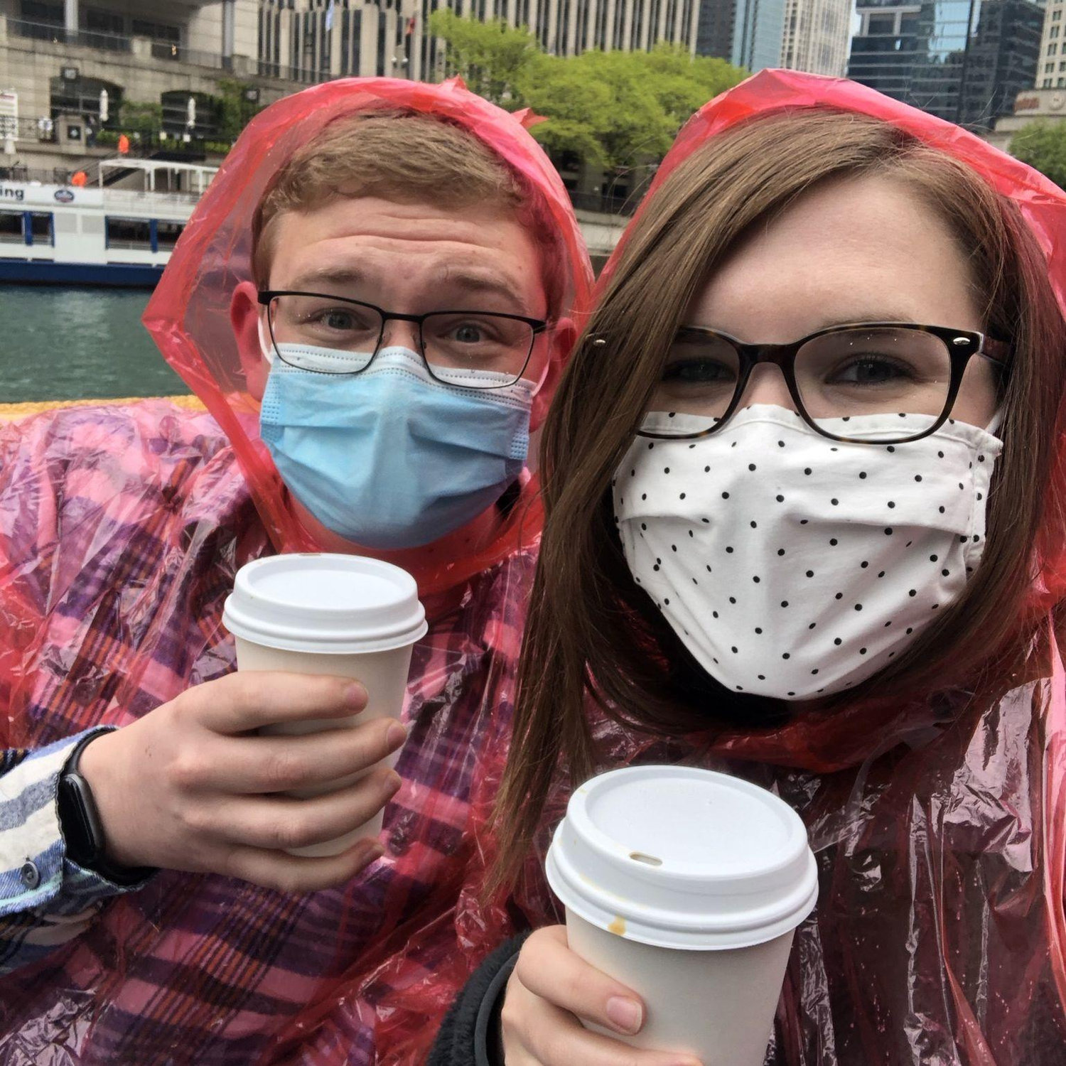 We took another trip to Chicago during the pandemic but still found a way to enjoy our Bailey's and coffee on a riverboat architecture tour (in the rain).