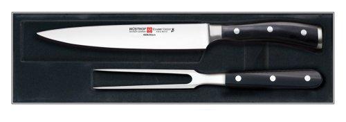 Wusthof Classic Ikon 2-Piece Carving Set, Black