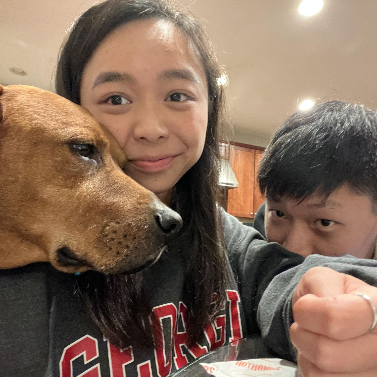 Toby wouldn't stop bothering us while we were eating dinner...