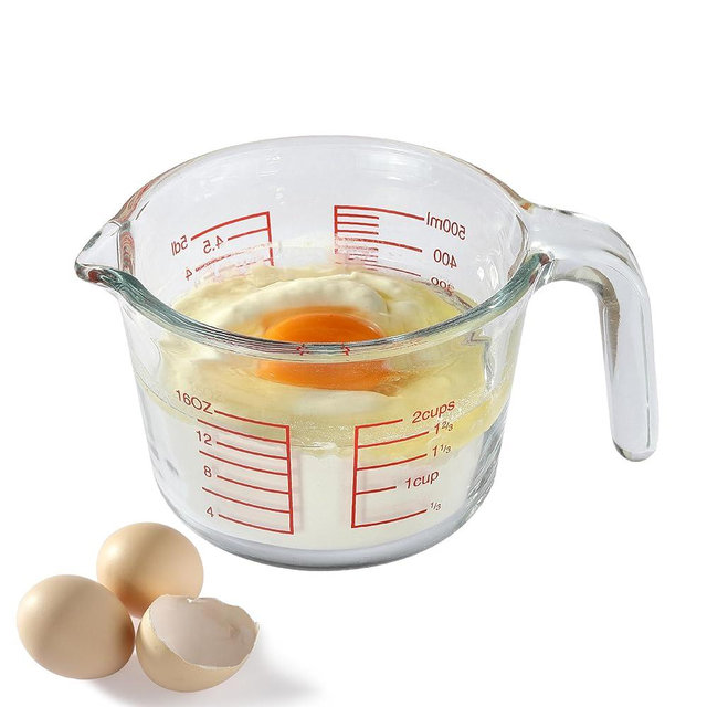 VRUIFA Glass Measuring Cup For Baking and Cooking, Dishwasher, Freezer, Microwave and Oven Safe, Apartment Kitchen Essentials Tools (16 oz)