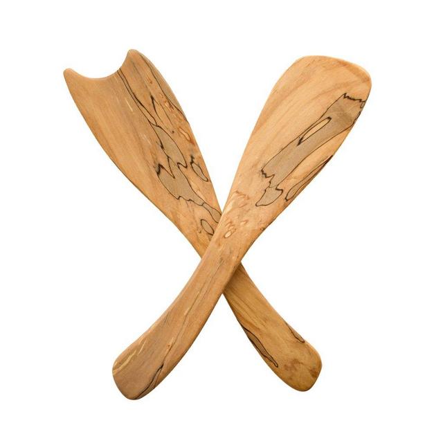 spalted rustic salad servers