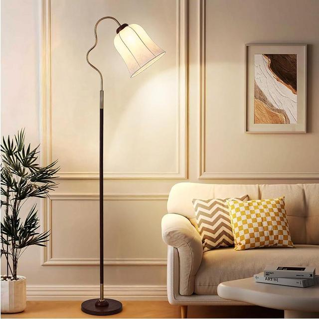 eccuslon 68" Floor Lamp for Living Room Gold with Foot Switch, 3 Color Modern Corner Standing Lamp, Bright Tall Dimmable Lamp for Kids Reading Bedroom Office Home Decor (Flower-Shaped lamp)