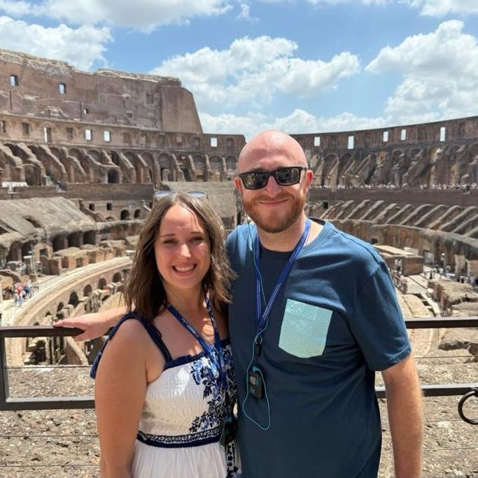 July 2025 - At the Colosseum the day before CJ proposed