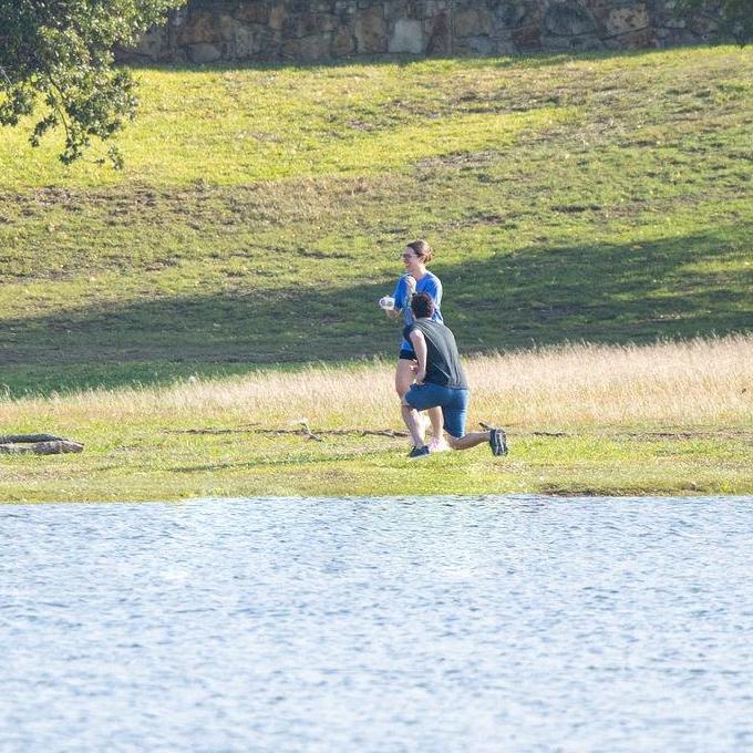We went to look for the ducks when he got down on one knee!