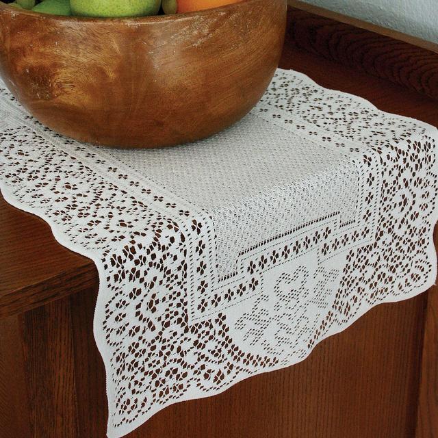 Heritage Lace® Canterbury Classic 36-Inch Table Runner in White