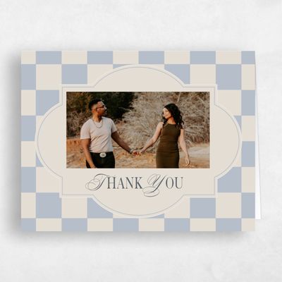 Dusty Blue Wedding Thank You - Sarlat Photo