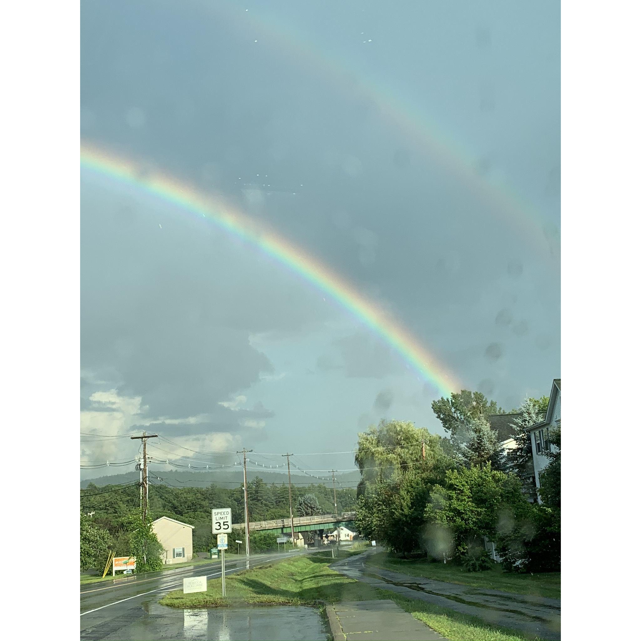 A double rainbow on our way to dinner the night Vin proposed