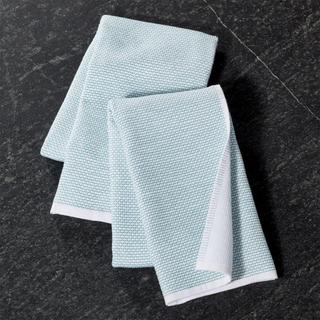 Aqua Textured Terry Dish Towels, Set of 2