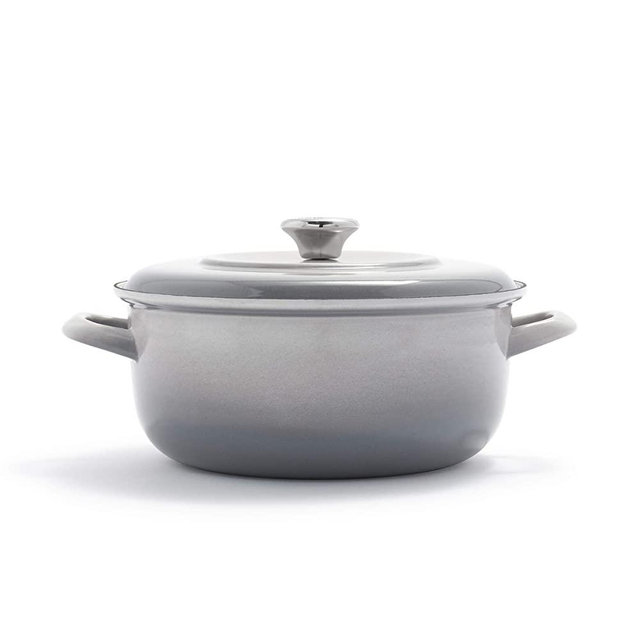 Merten & Storck German Enameled Iron 1873 Cloud Gray Dutch Oven, 5.3QT