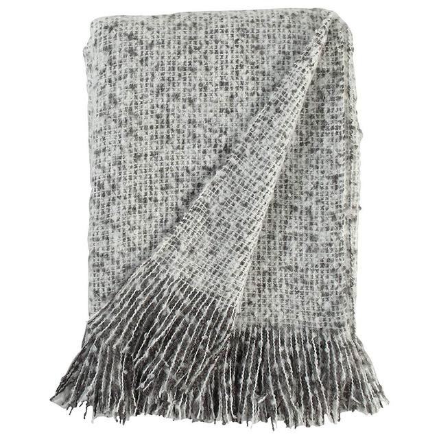 ST-156559 - Stone & Beam Oversized Stripe Brushed Weave Throw Blanket, 60"Wx 80"L, Gray, White