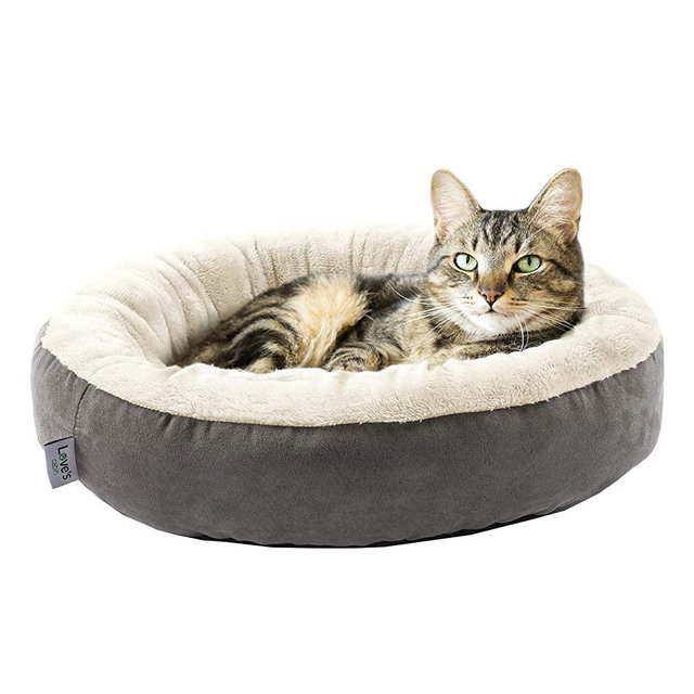 Love's cabin Round Donut Cat and Dog Cushion Bed, 20in Pet Bed For Cats or Small Dogs, Anti-Slip & Water-Resistant Bottom, Super Soft Durable Fabric Pet Supplies, Machine Washable Luxury Cat & Dog Bed