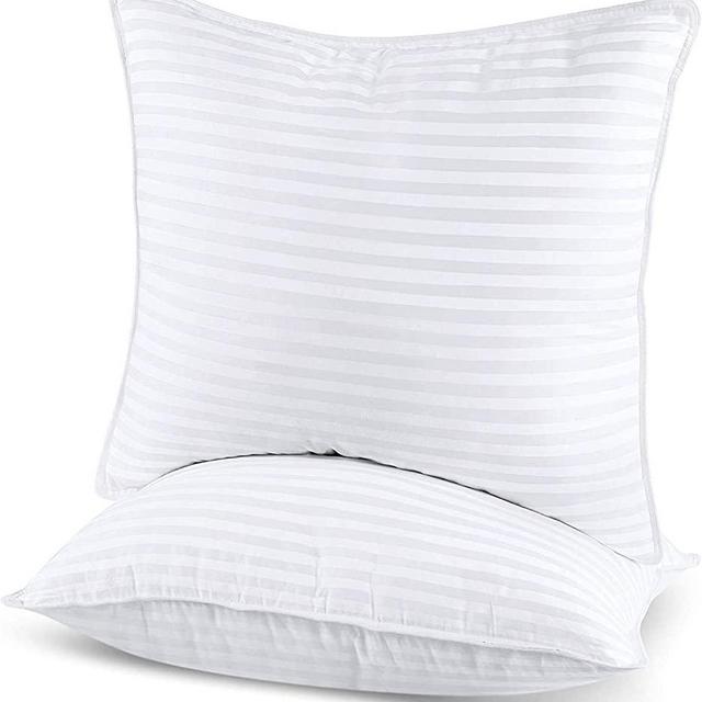 Utopia Bedding (2 Pack) Premium Plush Pillow - Fiber Filled Bed Pillows - European Size 26 x 26 Inches - Cotton Blend Pillows for Sleeping - Fluffy and Soft Pillows