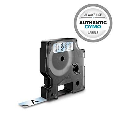 DYMO Authentic D1 Label l DYMO Labels for LabelManager, COLORPOP and LabelWriter Duo Label Makers, Great for Organization, Indoor and Outdoor Use, ½” (12mm), Black Print on Clear Tape, Water Resistant
